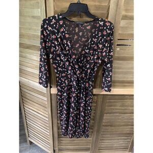 Hail3y 23 Wrap Style Dress Womens Size Small Black Business Casual